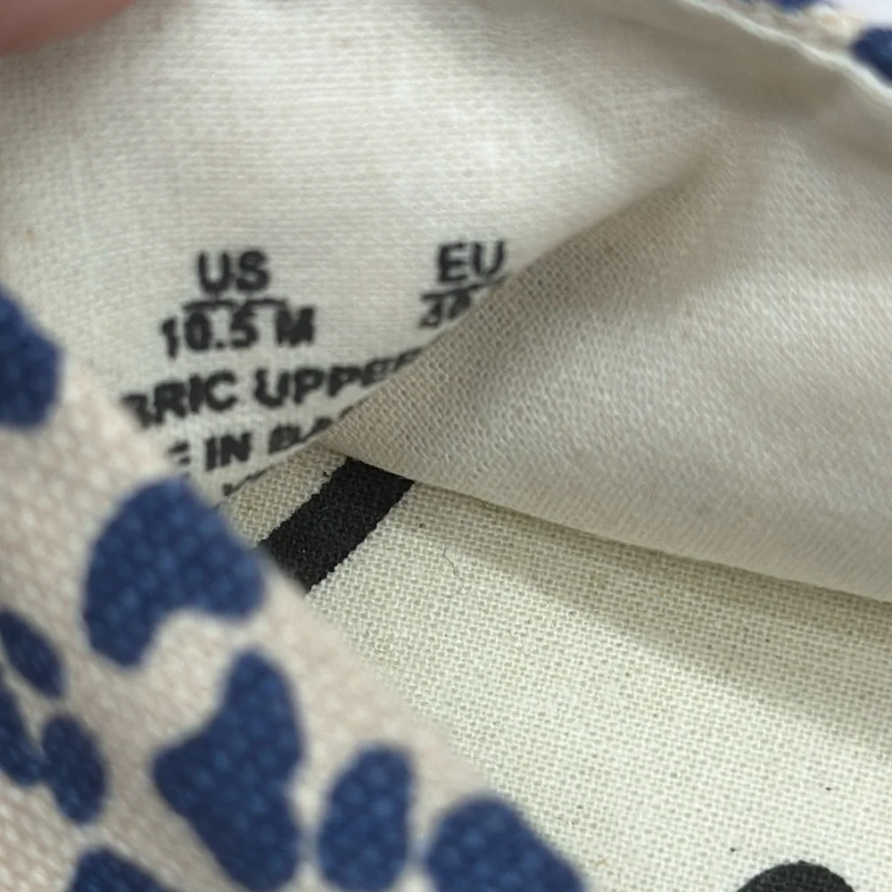 Sam Edelman NWOT Blue White Animal Print Espadrille Size 10.5 ESP5052